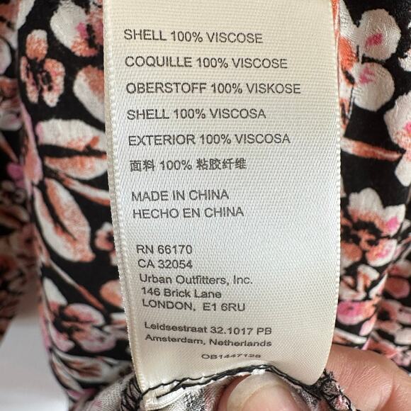 Free People Boho Jael Cut-Out Floral Mini Long Sleeve Dress Cottagecore MEDIUM - Picture 11 of 12